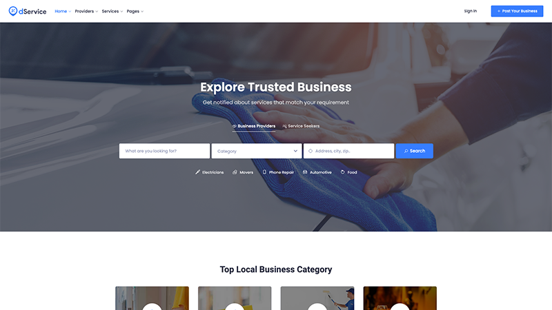 dService – Home Page