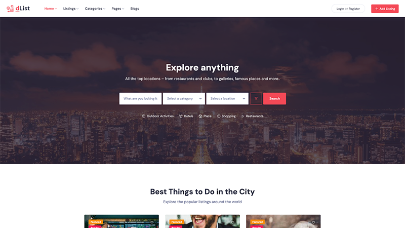 dList – Business & Services Directory Website Template